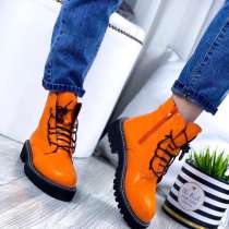 Ботинки размер 37,5-38 Деми оранжевые, в Красноярске