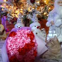 Букет, корзинки с розами из атласных лент, в Иркутске