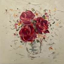 Картина маслом Цветы мастихином, в Москве