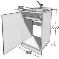 Шкаф под мойку ШНМ-50 орех, в Новосибирске