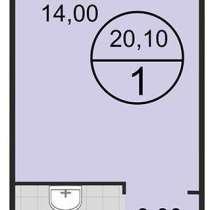 Квартира-студия 20,1 кв. м, в Краснодаре