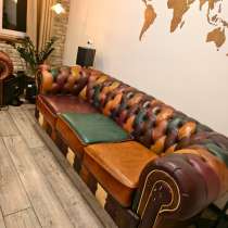 Диван кожаный честер печворк, в Москве