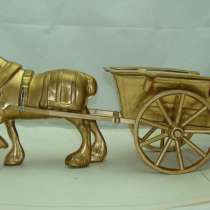 Скульптура каминная лоток Лошадь с повозкой (P345), в Москве