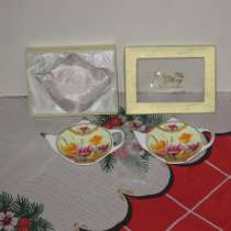 Сувенир-подарок 2 блюдечка под пакет-чай 11 - 8 см в коробке, в Москве