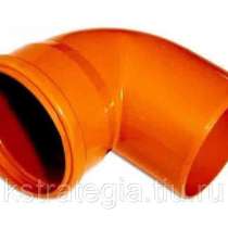 Отвод канализационный 110-90˚ пластиковый, рыжый, стенка 3,2мм, в Чебоксарах