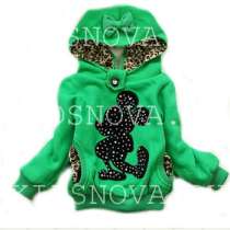 Толстовка со стразами и кружевом Микки Маус зеленая, в Москве