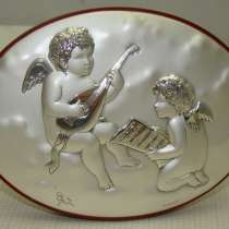 Плакетка из серебряной фольги Ангелочки (W047), в Москве