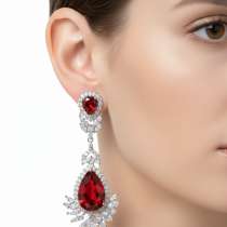 Вечерние серьги с красным цирконием, в г.Минск