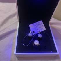 Золотой комплект кольцо с серёжками 16 размер, в Ростове-на-Дону