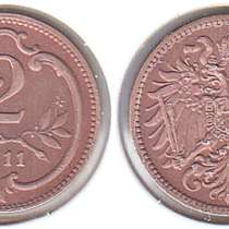 Монеты Австрии, 2 геллера 1911 года, в Челябинске