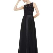 Черное платье с кружевным лифом S/08 "Ever-Pretty" Артикул: HE08352BK, в Южно-Сахалинске