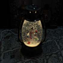 Новогодний фонарь музыкальный со снегом, в Москве