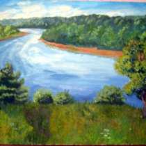 картина маслом авторский пейзаж с рекой, в Санкт-Петербурге