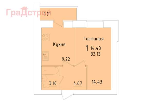 Продам однокомнатную квартиру в Вологда.Жилая площадь 33 кв.м.Этаж 11.Дом кирпичный. в Вологде