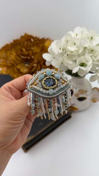 Брошь &laquo;Глаз аквамарина&raquo;