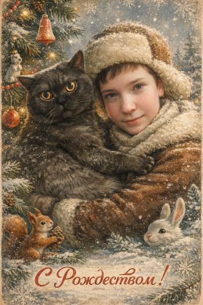 Новогодняя Рождественская открытка с вашим фото в Хабаровске фото 5