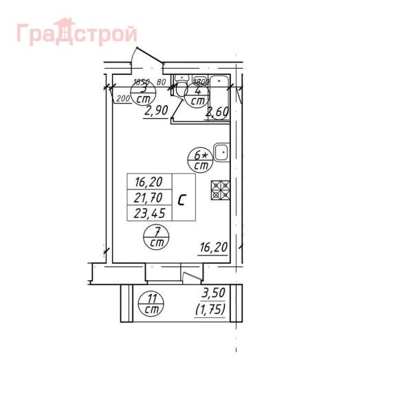 Продам однокомнатную квартиру в Вологда.Жилая площадь 23,45 кв.м.Дом кирпичный.Есть Балкон. в Вологде фото 3