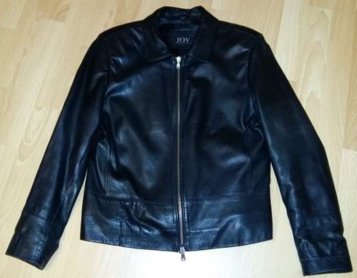 Куртка женская чёрная кожаная JOY размер М 44 шикарная качес