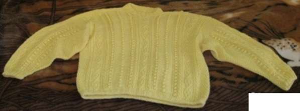 Джемпер кофточка женская ручной вязки жёлтая 42 - 44 размер