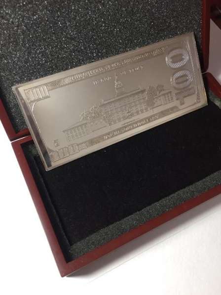 Серебрянная 100$ (сто долларов) купюра в Москве фото 6