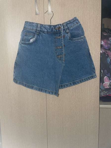 Джинсовая юбка-шорты