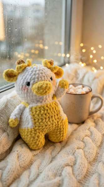 Вязаная банановая коровка, мягкая игрушка в Альметьевске