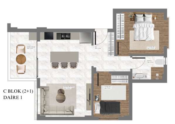 3-к. квартира 70м&sup2; Турция, Анталья, Алтынташ в фото 10