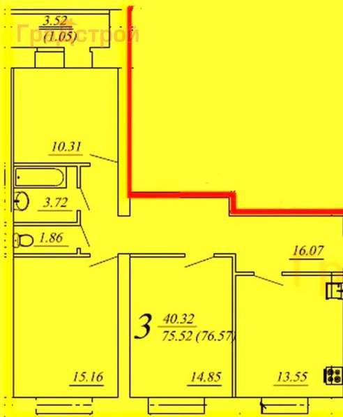 Продам трехкомнатную квартиру в Вологда.Жилая площадь 76 кв.м.Дом кирпичный.Есть Балкон.