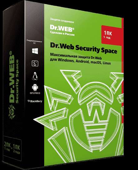 Dr. Web Security Space — лицензия на 1 год на 1 ПК