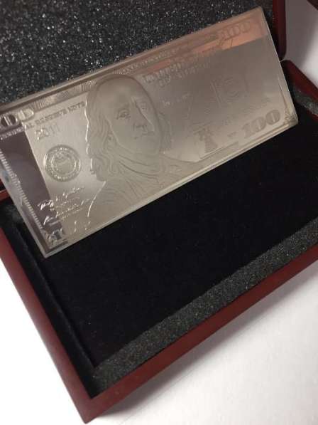 Серебрянная 100$ (сто долларов) купюра в Москве фото 7