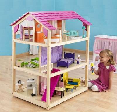 Большой деревянный домик для куклы новый