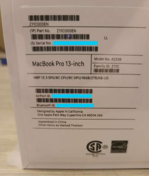 Apple 13.3 MacBook Pro M1 Чип с дисплеем Retina (конец 2020г в фото 3