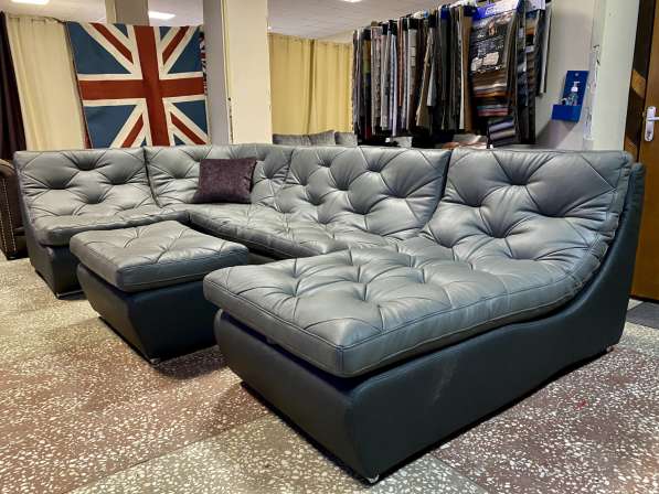 Модульный угловой кожаный диван