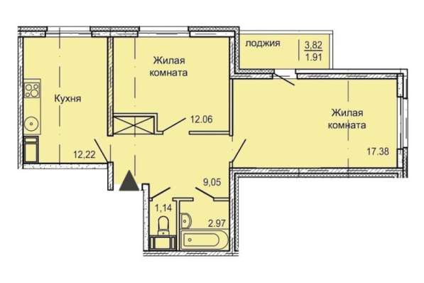2-комнатная квартира 57 м² в Санкт-Петербурге