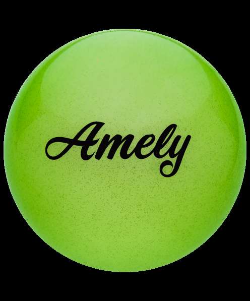 Мяч для художественной гимнастики AGB-102, 15 см, зеленый, с блестками в Сочи