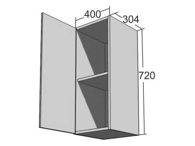 Навесной шкаф ШВ-40 Ольха ЕвроМебель в Новокузнецке
