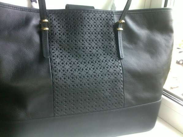 Новая 46*28 см 100% кожа черная сумка с перфорацией(USA) в Москве фото 17