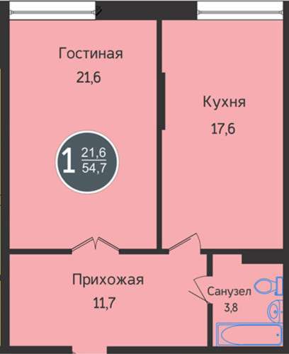 Однакомнатная квартира в Ханты-Мансийске фото 3