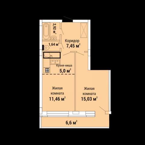 Продам однокомнатную квартиру в Липецке. Жилая площадь 51 кв.м. Дом монолитный. Есть балкон. в Липецке фото 5