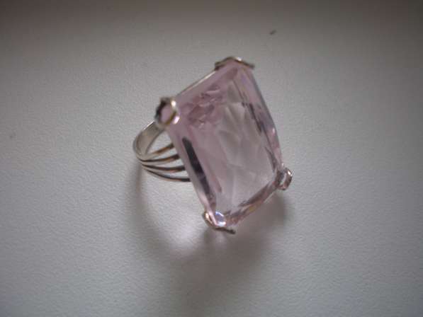 Авторское серебряное кольцо с розовым топазом 17 размера в фото 5