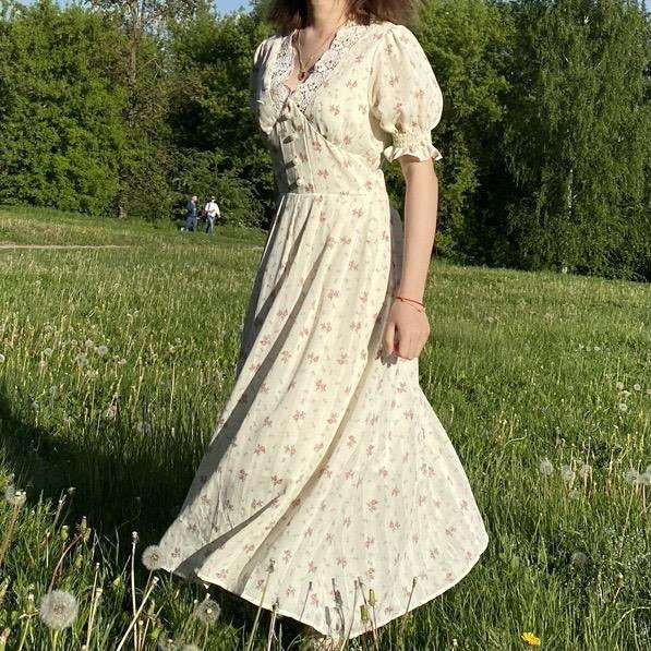 Винтажное цветочное платье