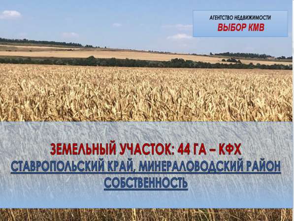 Земельный участок 44 ГА Минераловодский район в Минеральных Водах