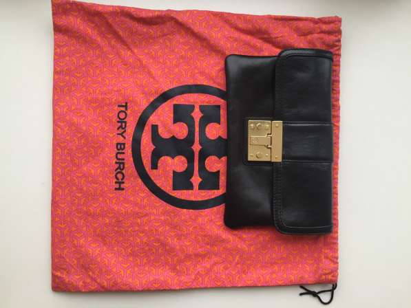Клатч Tory Burch черный кожа сумка женская аксессуар бренд