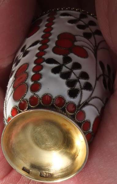 Серебряная стопка Калинка, многоцветные эмали, серебро 916 в Ставрополе фото 7