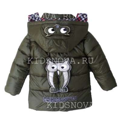 Куртка зимняя детская на мальчика с аппликациями совы "Сова" в Москве фото 4