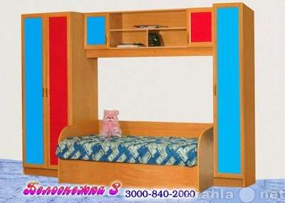 Детская комната с кроватью и шкафами в Москве фото 3