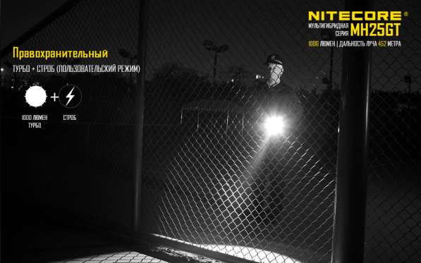 NiteCore Яркий фонарь с зарядкой - NiteCore mh25gt в Москве фото 3