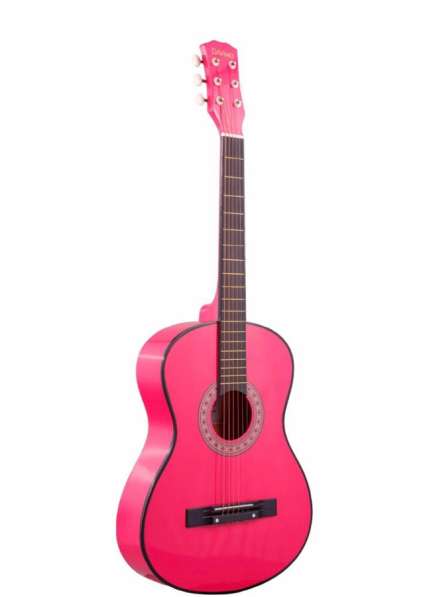 Акустическая гитара (розовая)