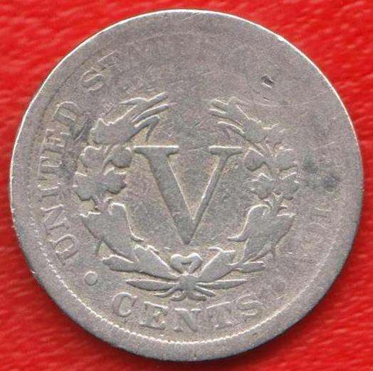 США 5 центов 1905 г. без знака мондвора Филадельфия