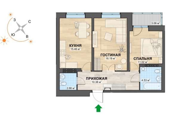 Продам 2-комнатную квартиру в строящемся доме